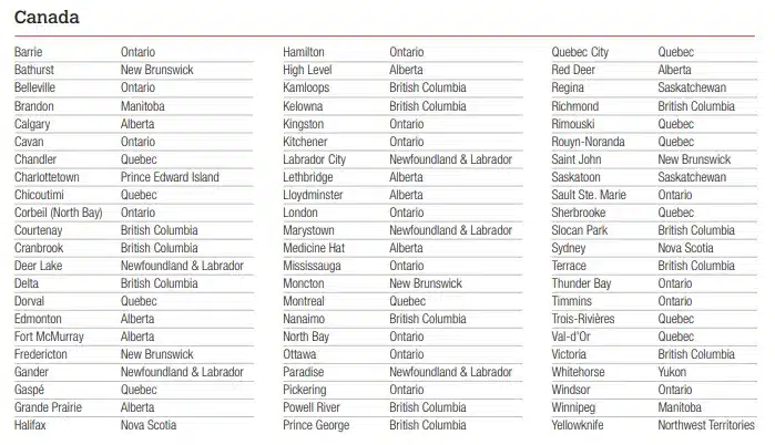 Apple Express Courier Canada locations